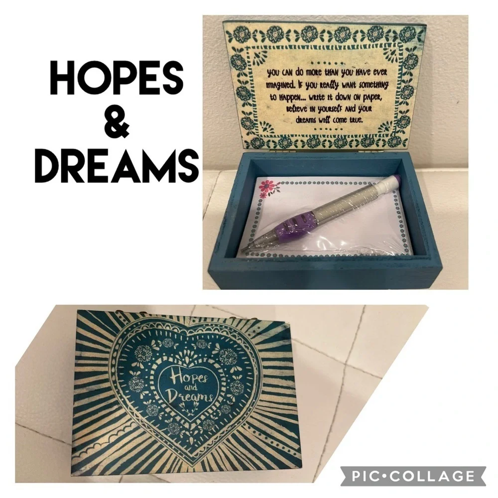 Hopes and Dreams box with notes/pen